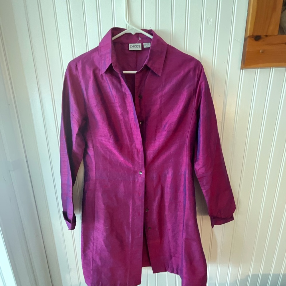 Thin Purple / Pink Sheen Trench (Chicos 0)